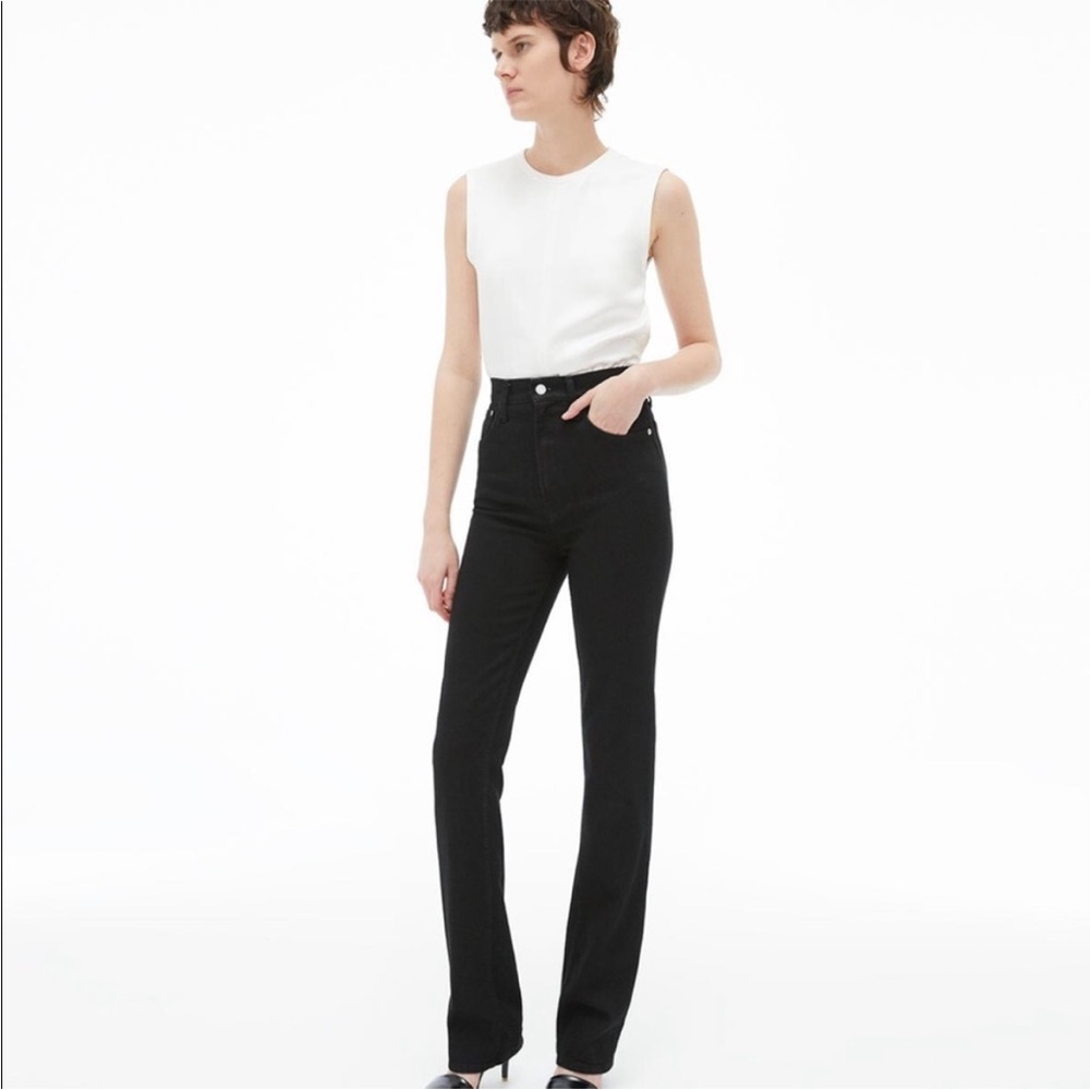 Helmut Lang‎ Black Straight Leg/bootcut High Waist Creased Jean Pant Jean 27